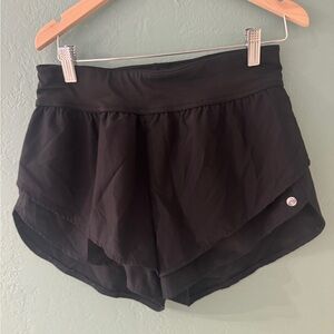 Apana Black Athletic Shorts Lightweight Dolphin Hem
